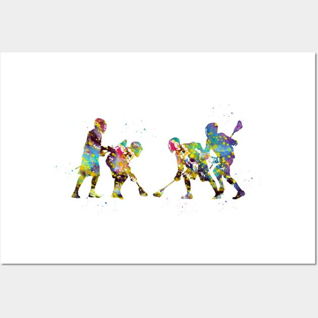 Lacrosse players Wall Art by erzebeth